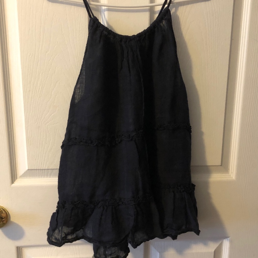 Calypso navy blue flowy tank